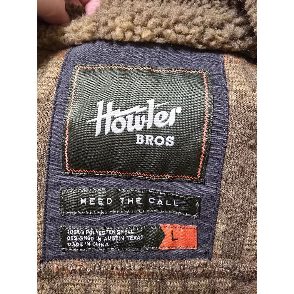 Howler Brothers Chisos Fleece Vest Mens Brown Size Large Full Zip Gilet - Picture 9 of 9